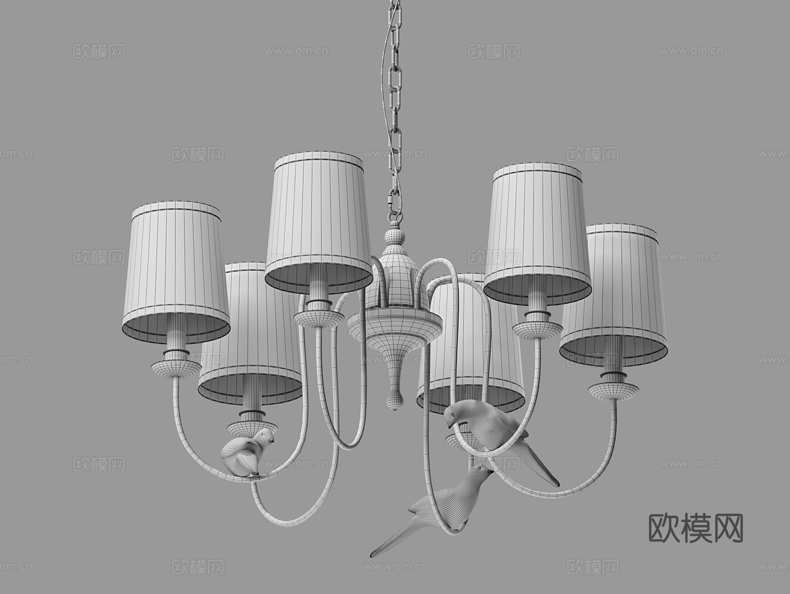 LampsShop 小鸟吊灯3d模型下载（渲染图2）