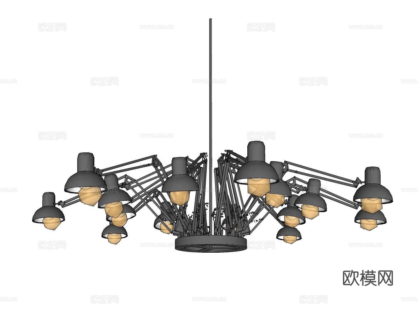 雕塑摆件家具灯具器材设备室外建筑小品su模型下载（渲染图2）
