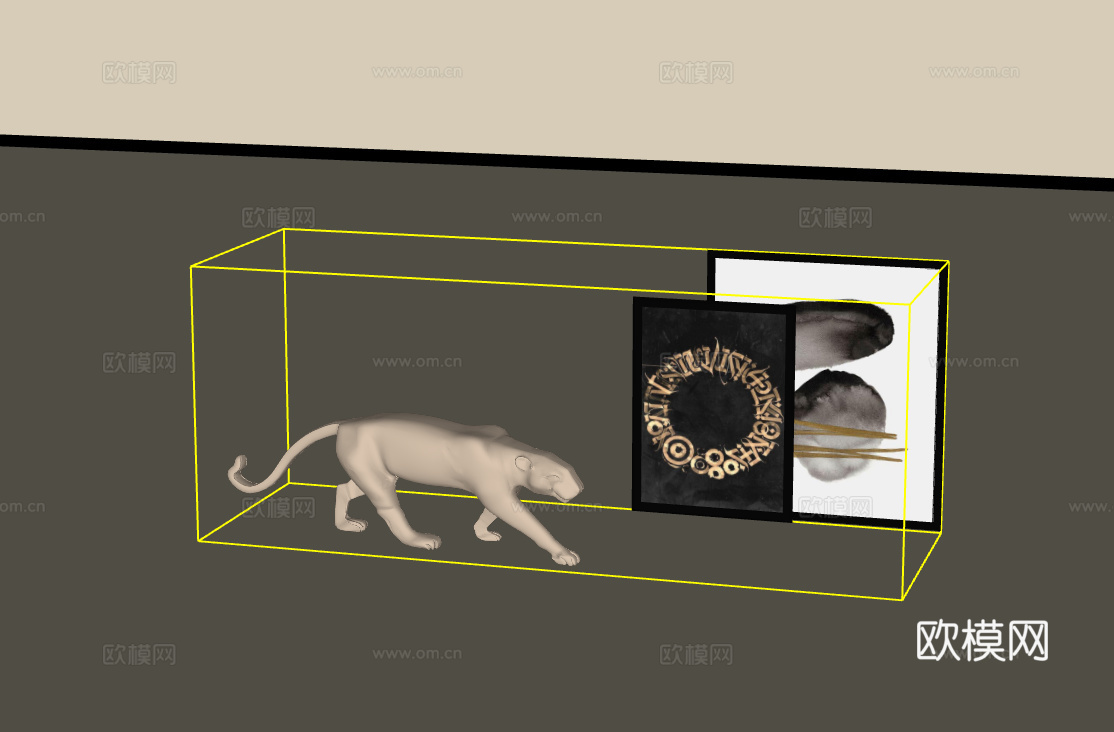 摆件组合su模型下载（渲染图2）