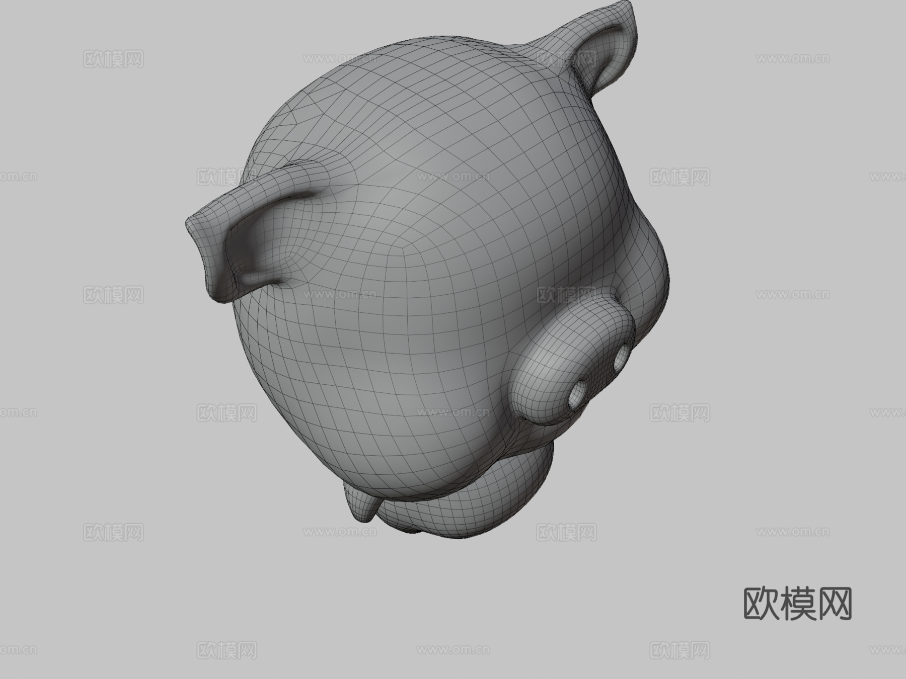可爱小猪3d模型下载（渲染图3）
