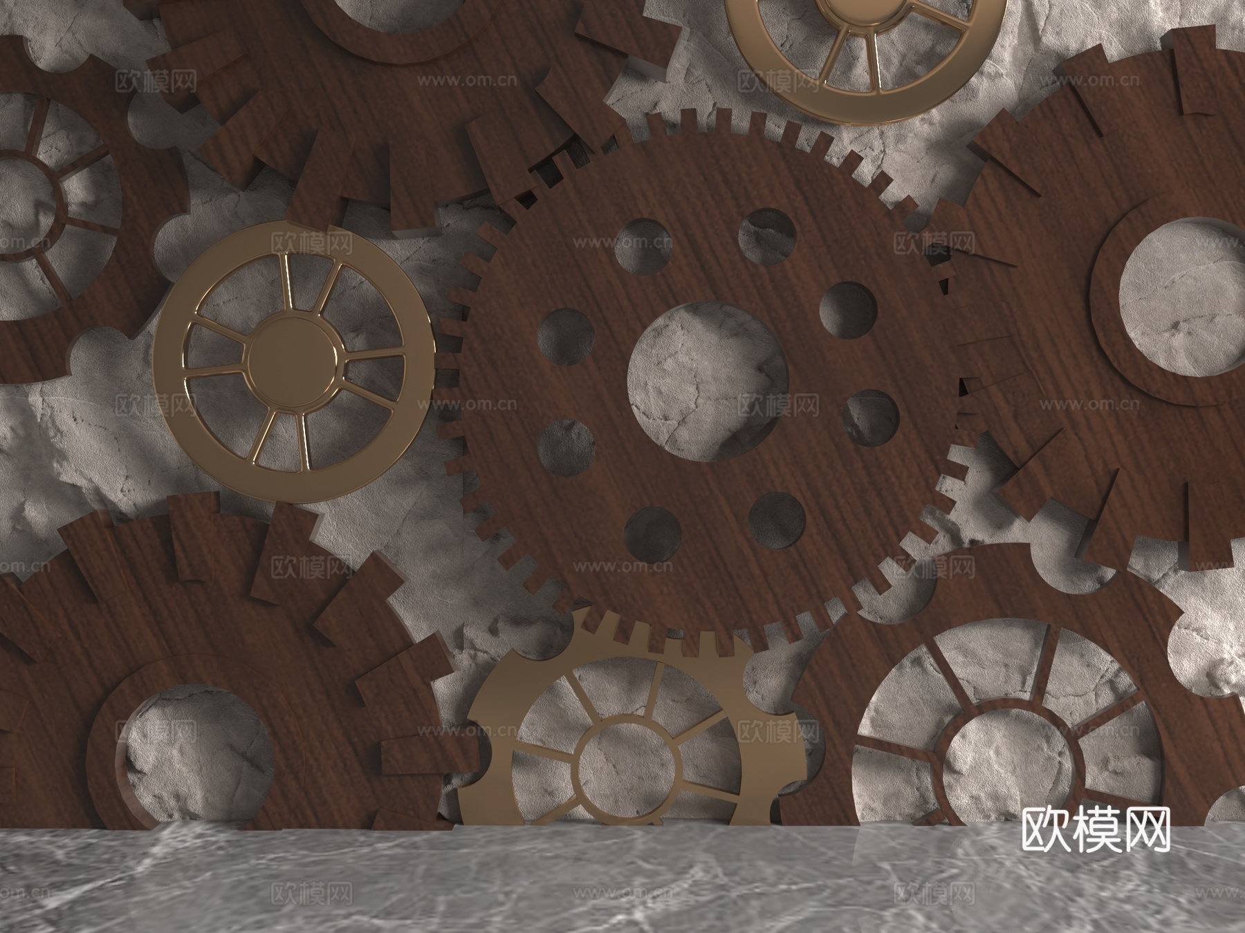 现代背景墙3d模型