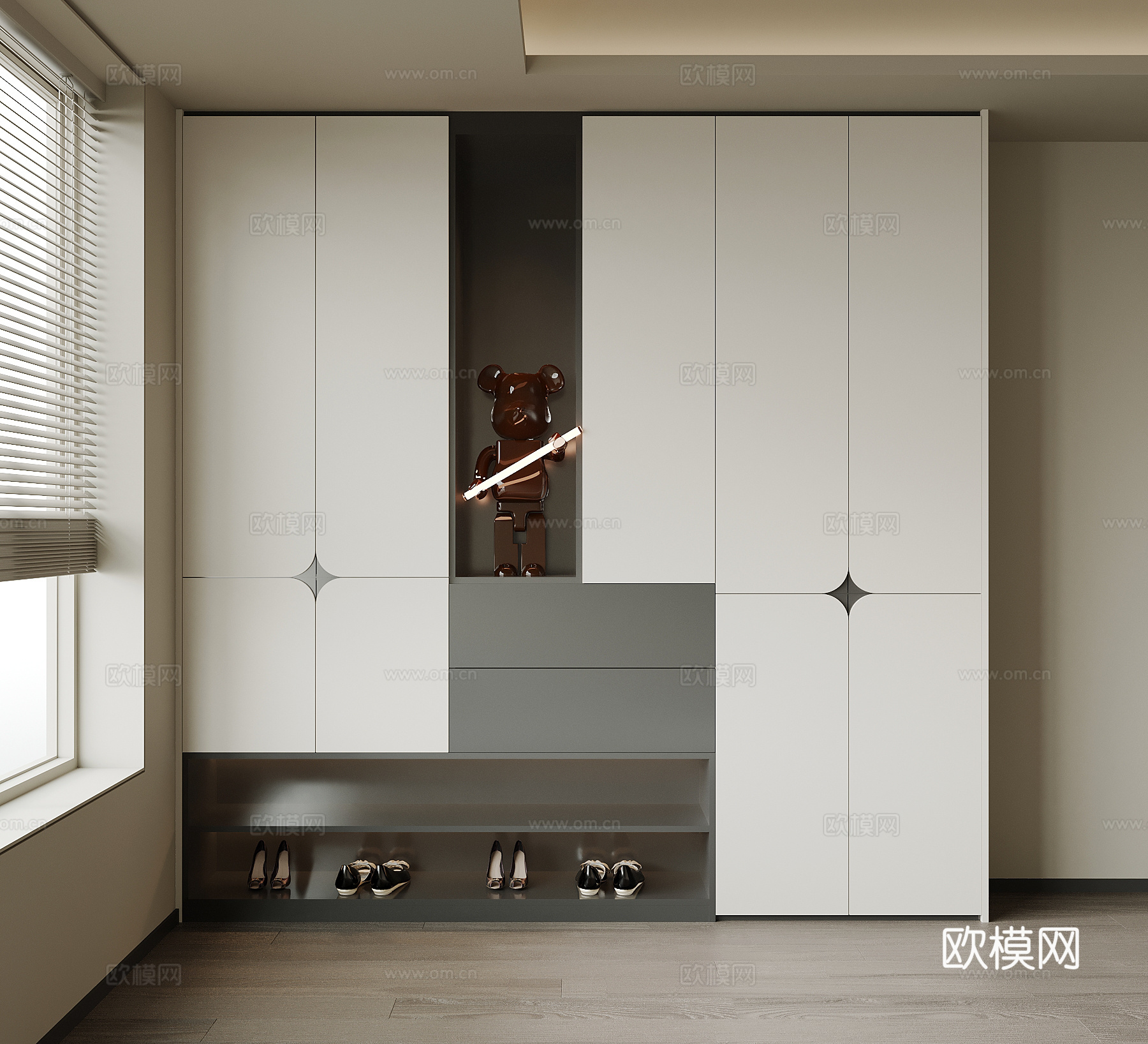 现代意式鞋柜 入户鞋柜su模型