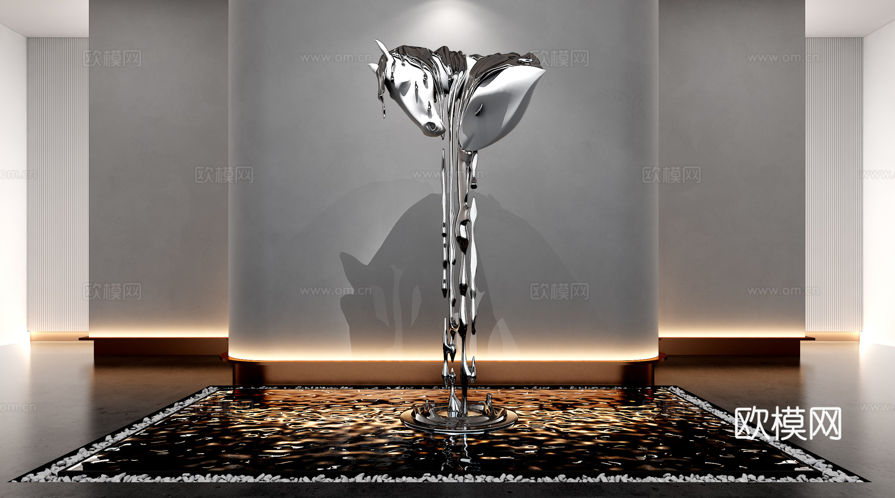 现代马抽象艺术装置 3d模型3d模型下载