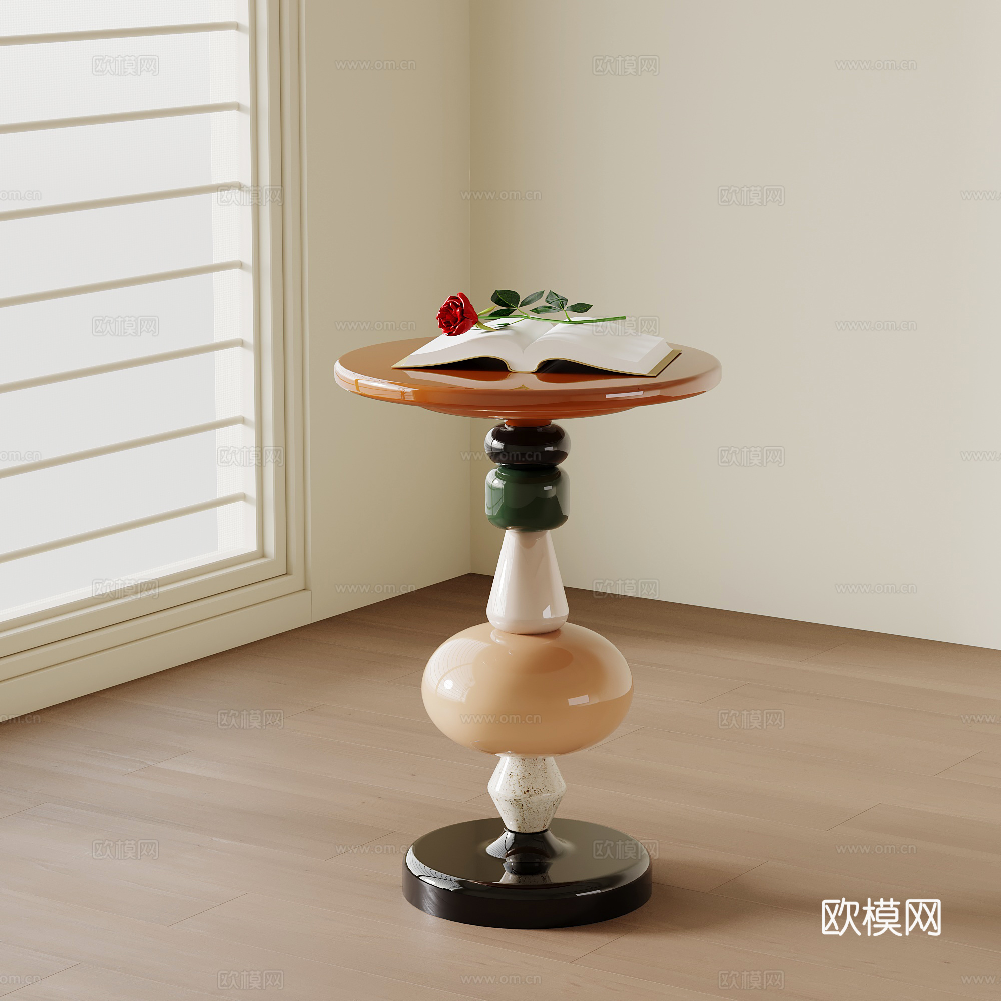 现代极简边几 简约彩色边几3d模型下载