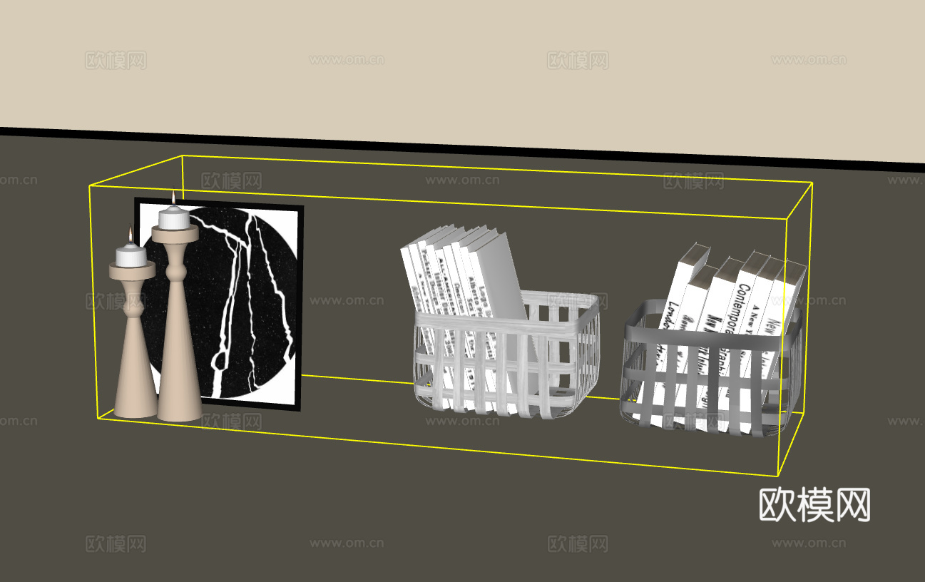 书籍摆件su模型