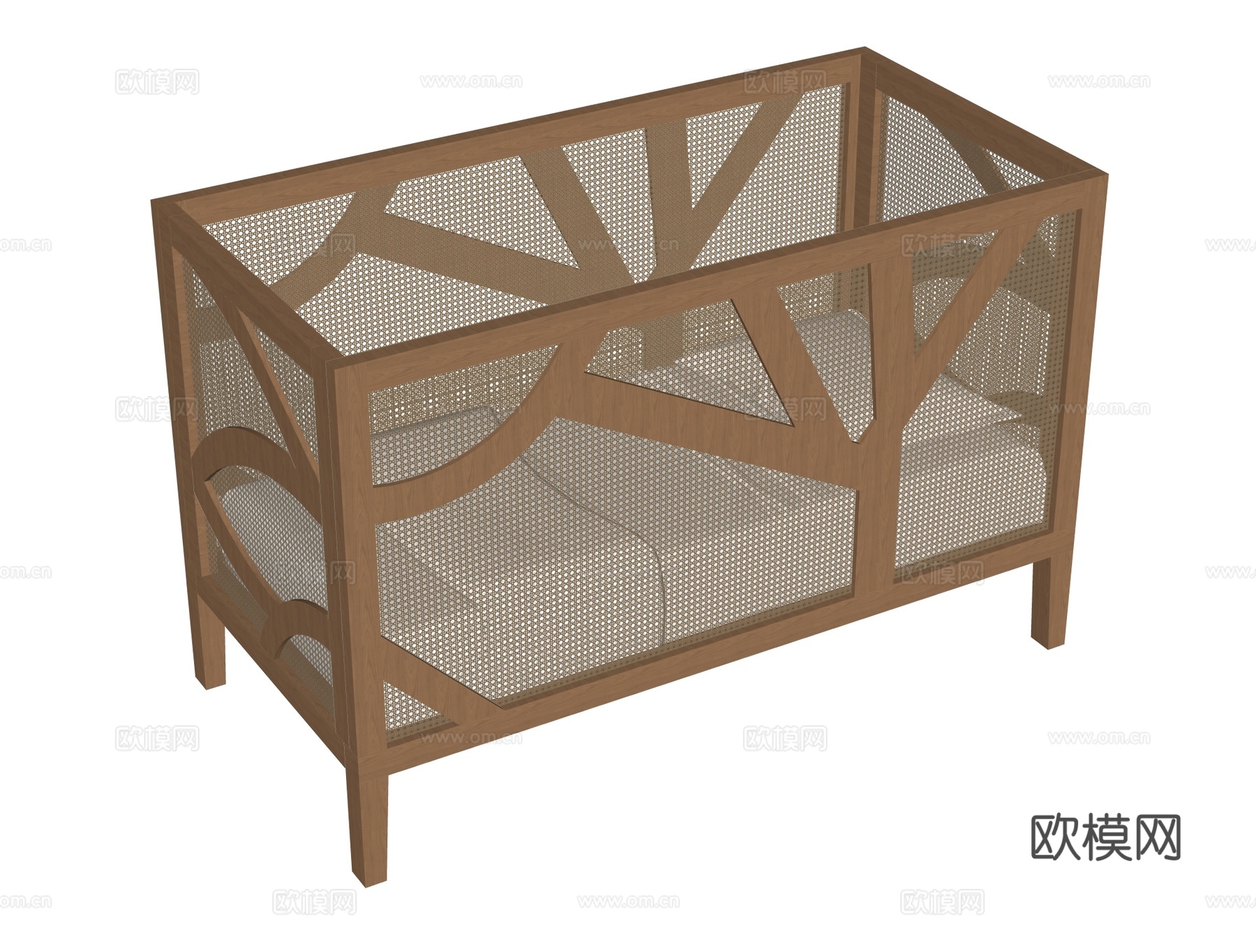 婴儿床 儿童床su模型