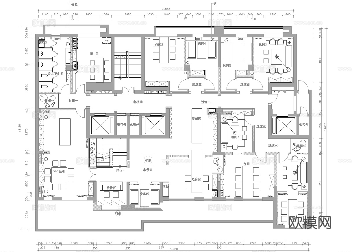 茶楼 茶馆  最新全套施工图合集cad施工图