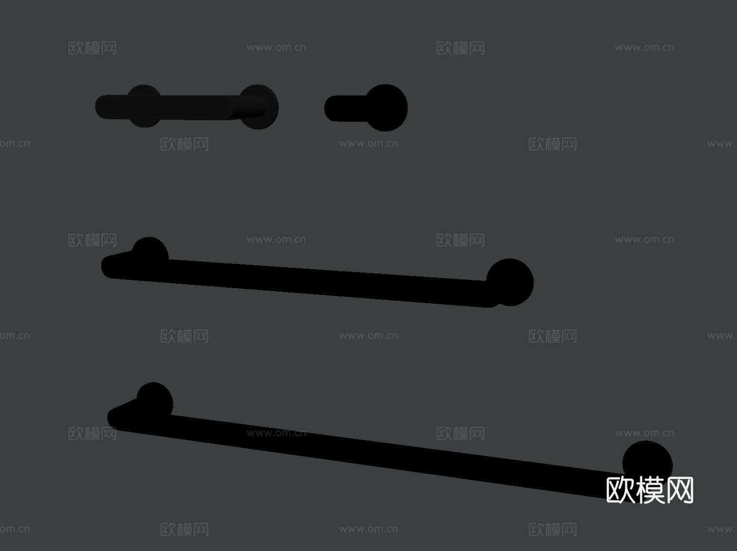 现代意式拉手 毛巾架su模型