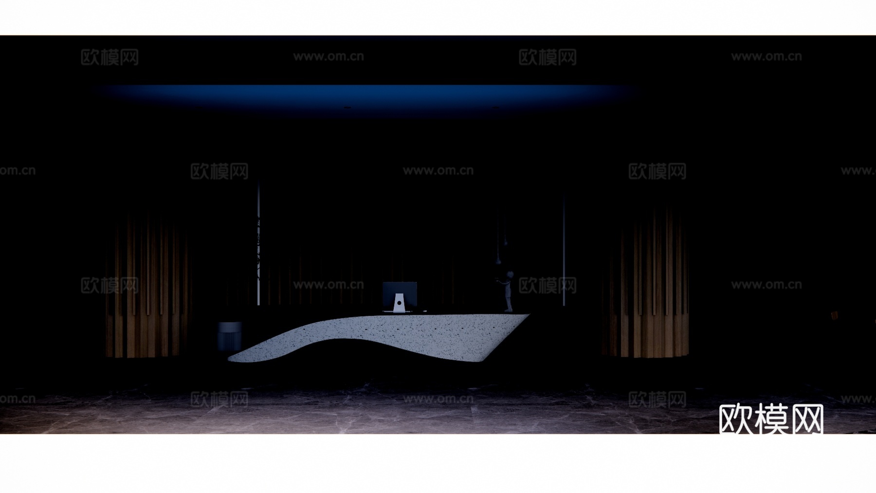 接待 公司前台 工位 办公室su模型