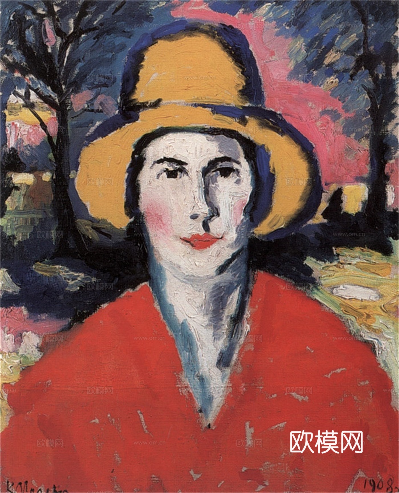 马列维奇抽象画，几何抽象装饰画118