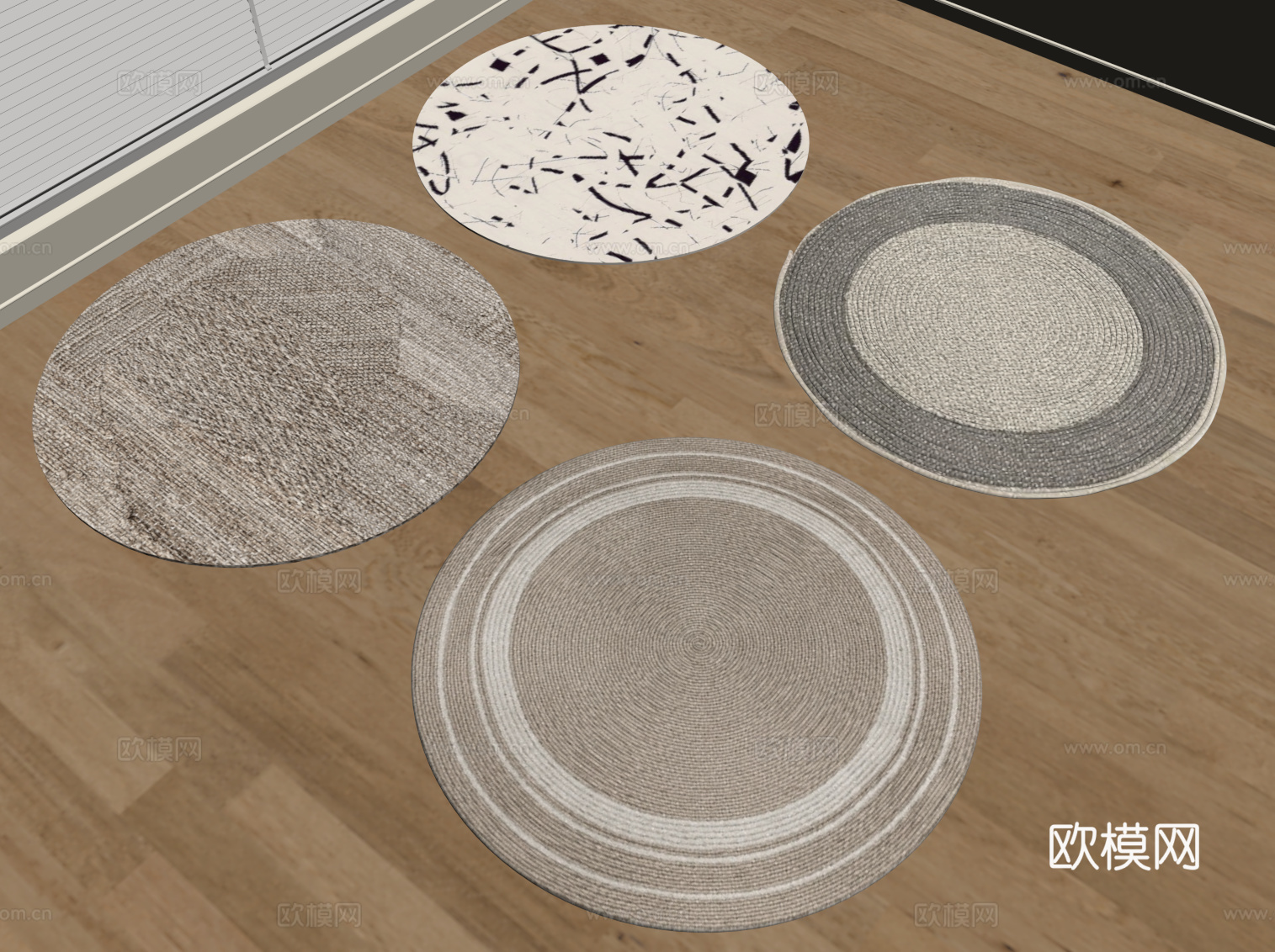 现代地毯 圆形地毯su模型