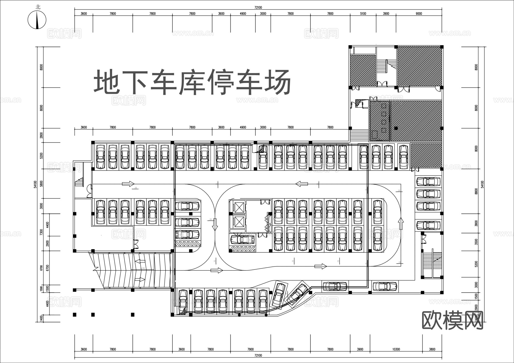 地下车库停车场cadcad施工图