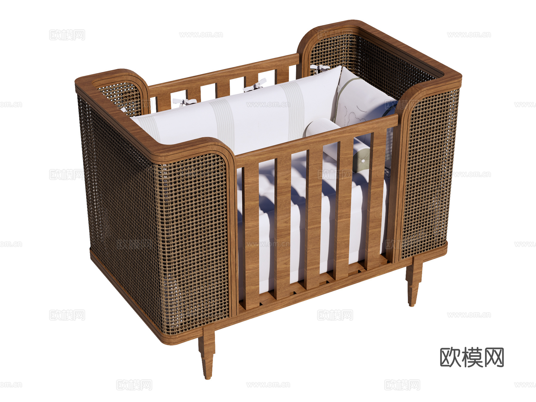 婴儿床 儿童床su模型