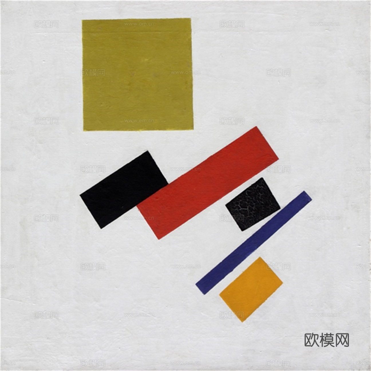 马列维奇抽象画，几何抽象装饰画142下载