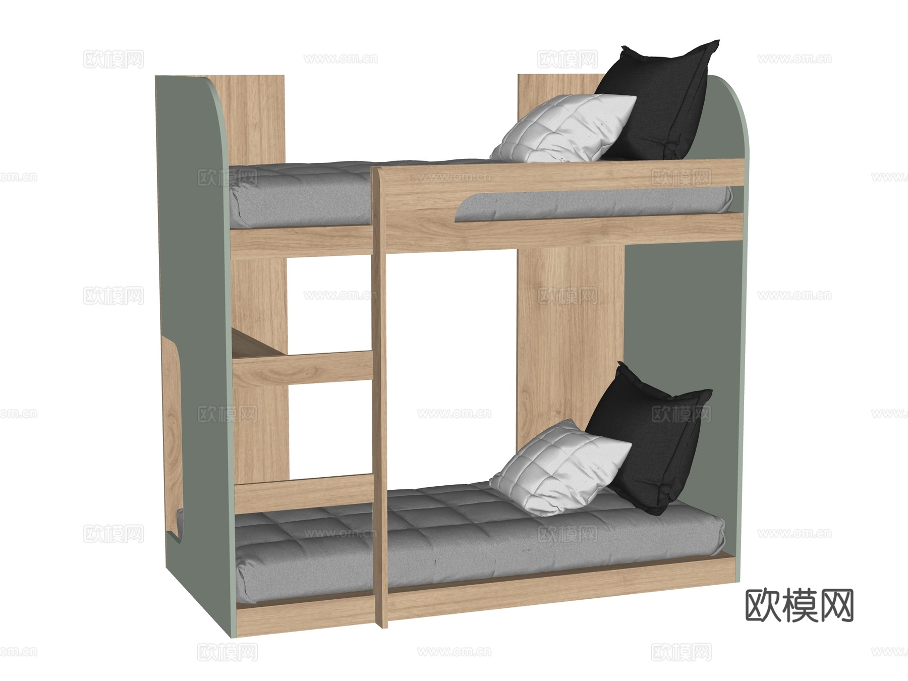 上下床 宿舍床 儿童床su模型