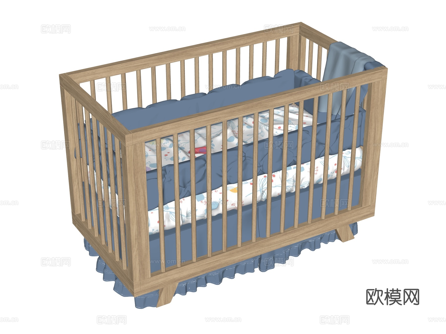 婴儿床 儿童床su模型