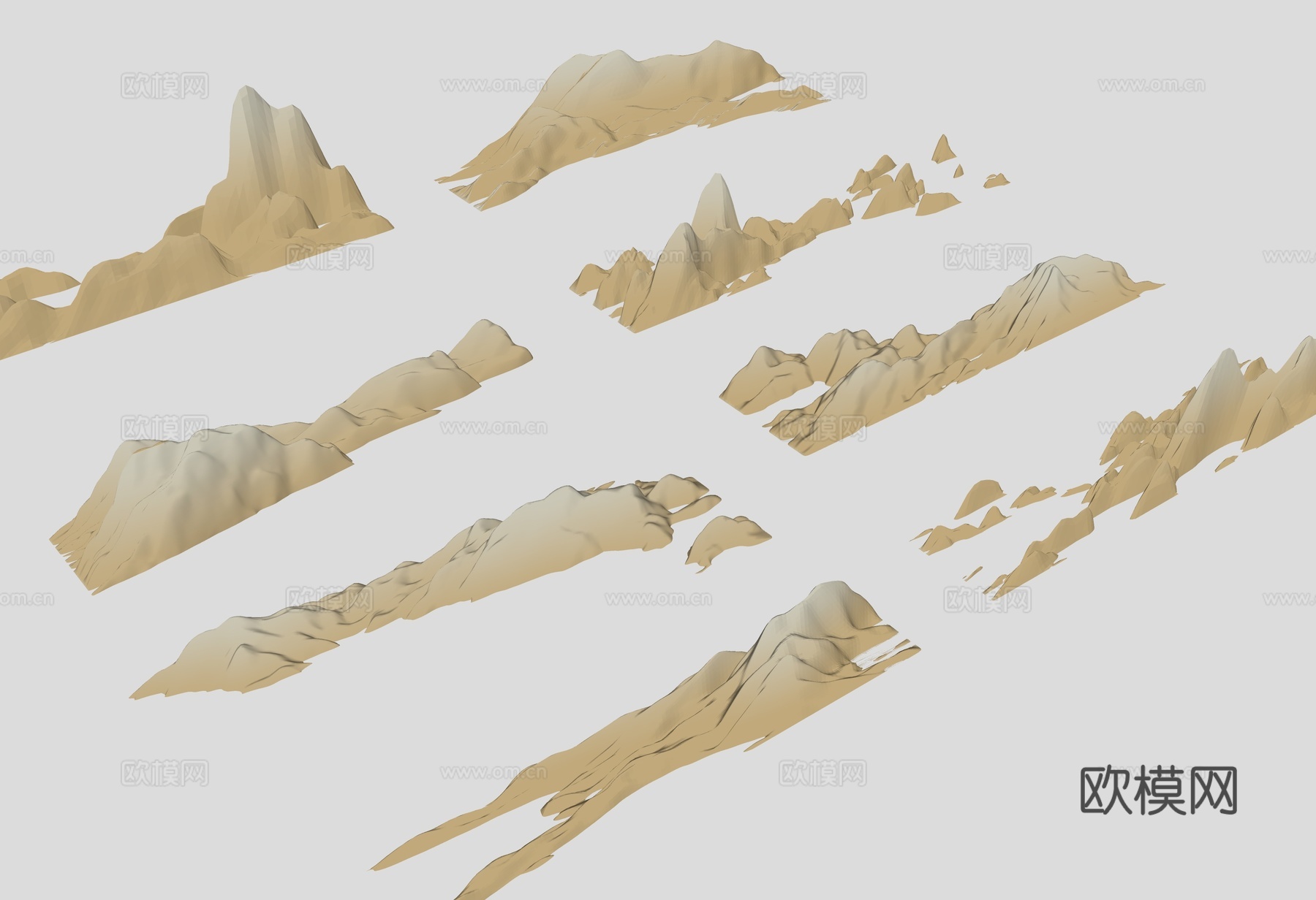 雪浪石 片岩 新中式墙饰挂饰 墙饰挂件 山形装饰 景观石 玄su模型