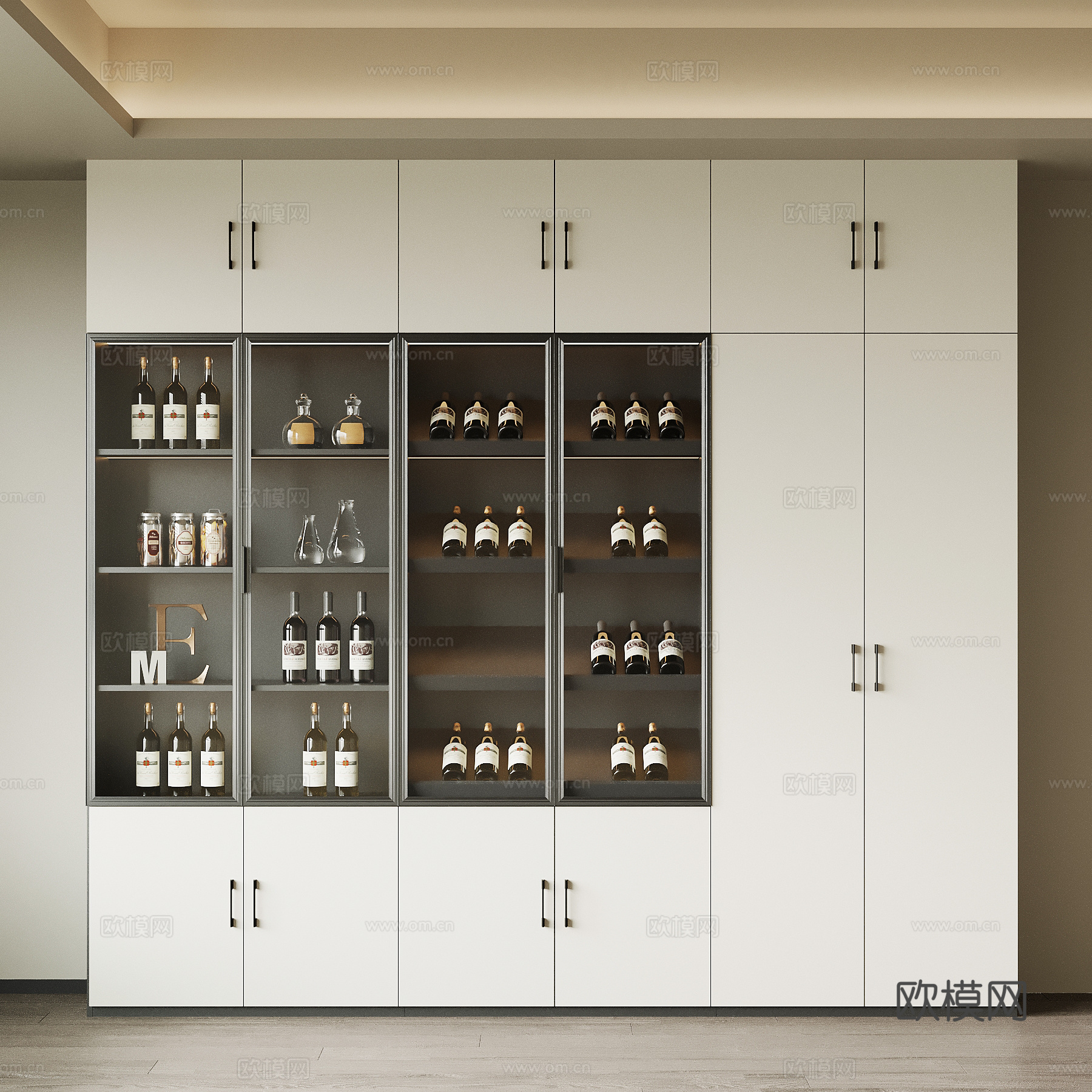 现代意式酒柜su模型