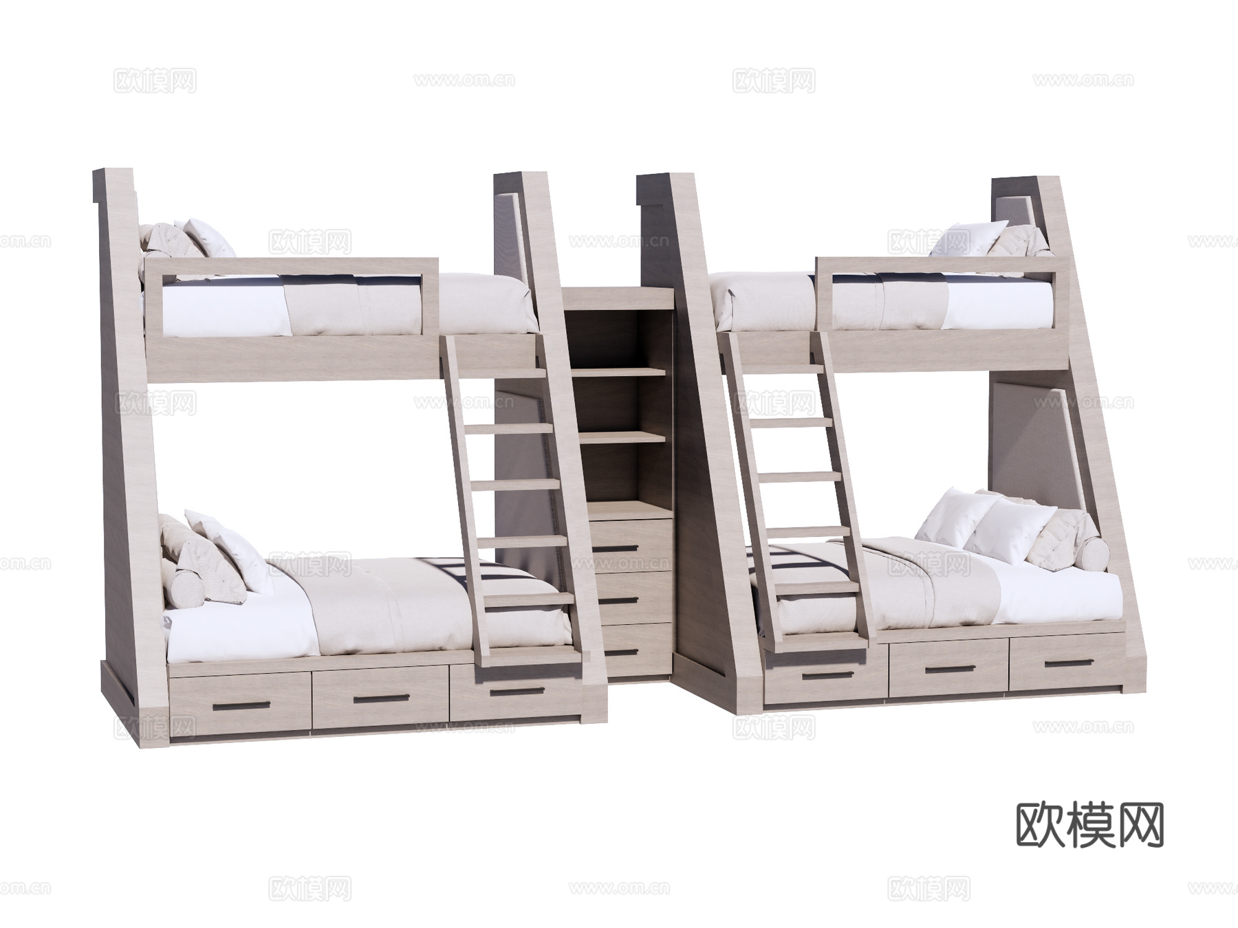 上下床 宿舍床 儿童床su模型
