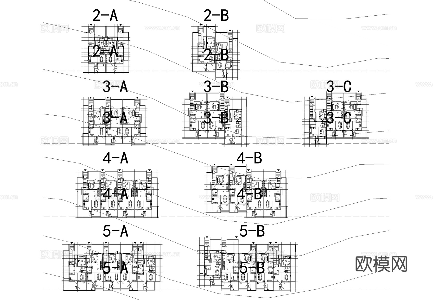 山地别墅建筑规划平面图CAD施工图cad施工图