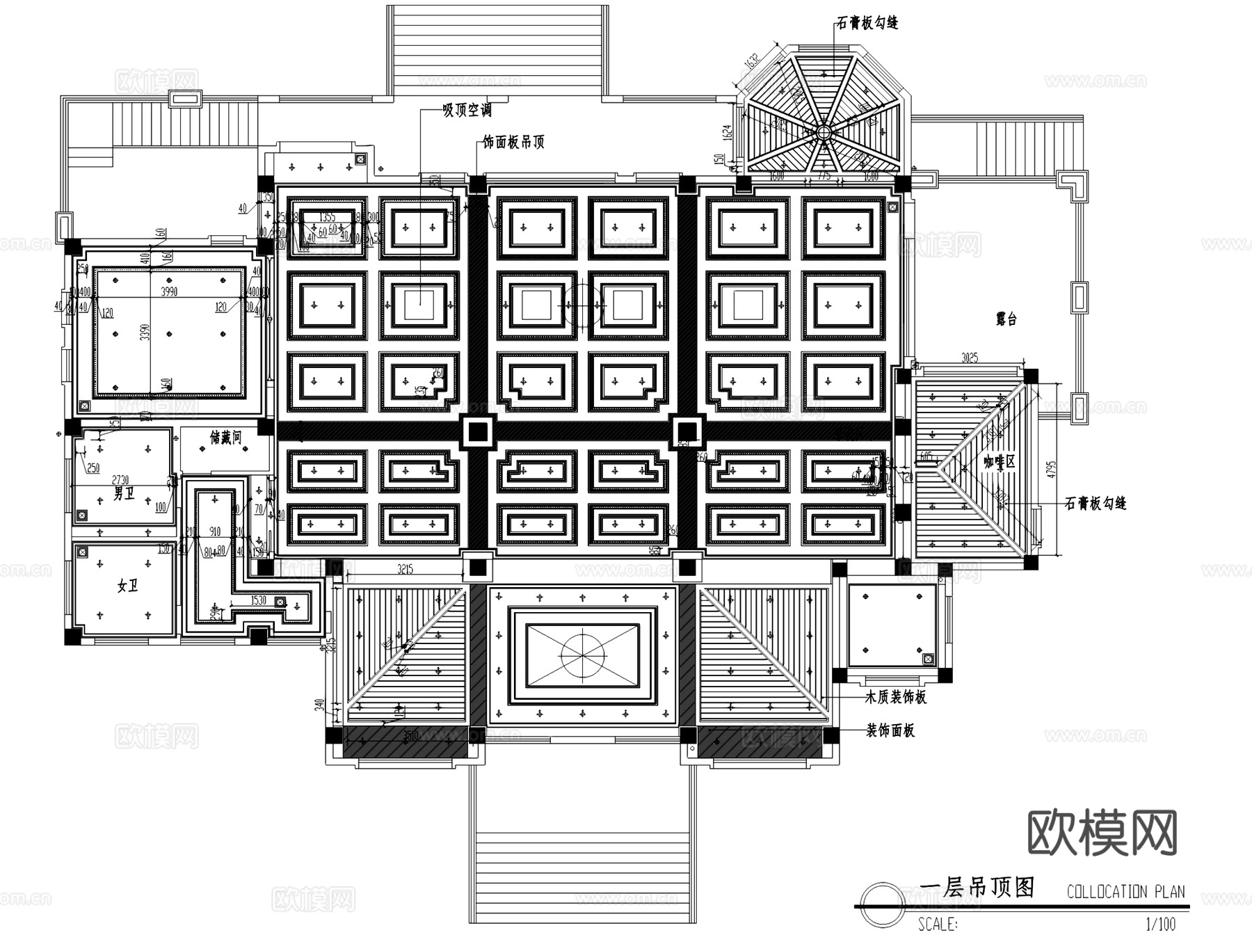 香山合苑售楼处室内工装CAD施工图cad施工图