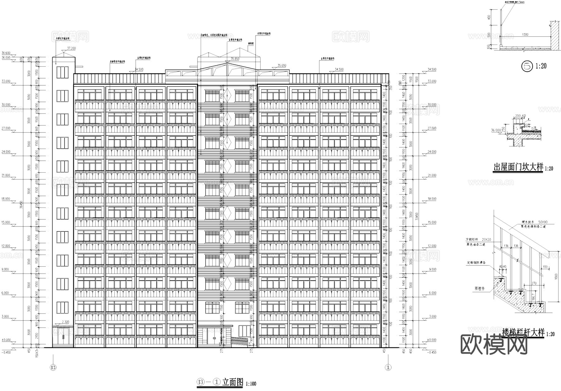高层公寓宿舍楼建筑CAD施工图cad施工图