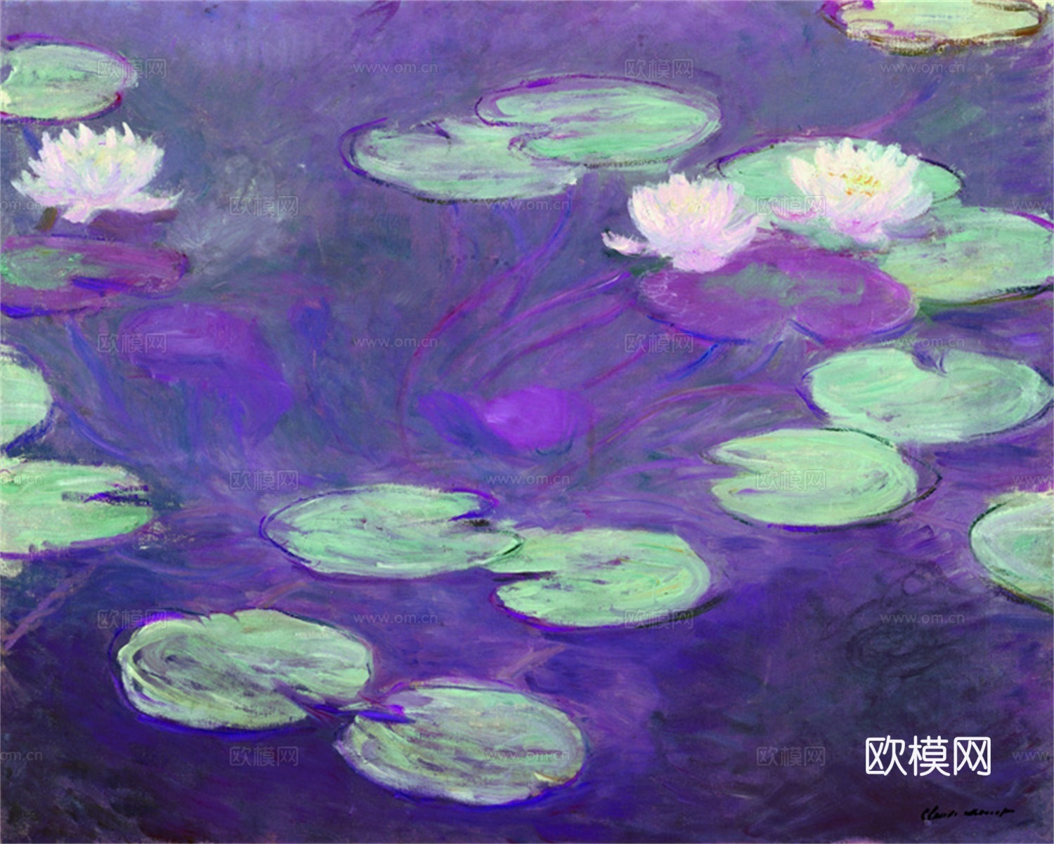莫奈印象派绘画作品，世界经典名画63Waterlilies下载
