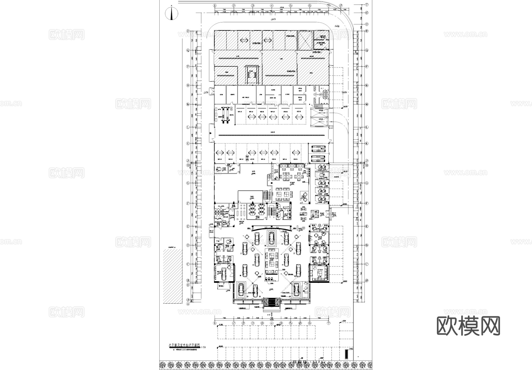 汽车4S店室内工装CAD施工图cad施工图