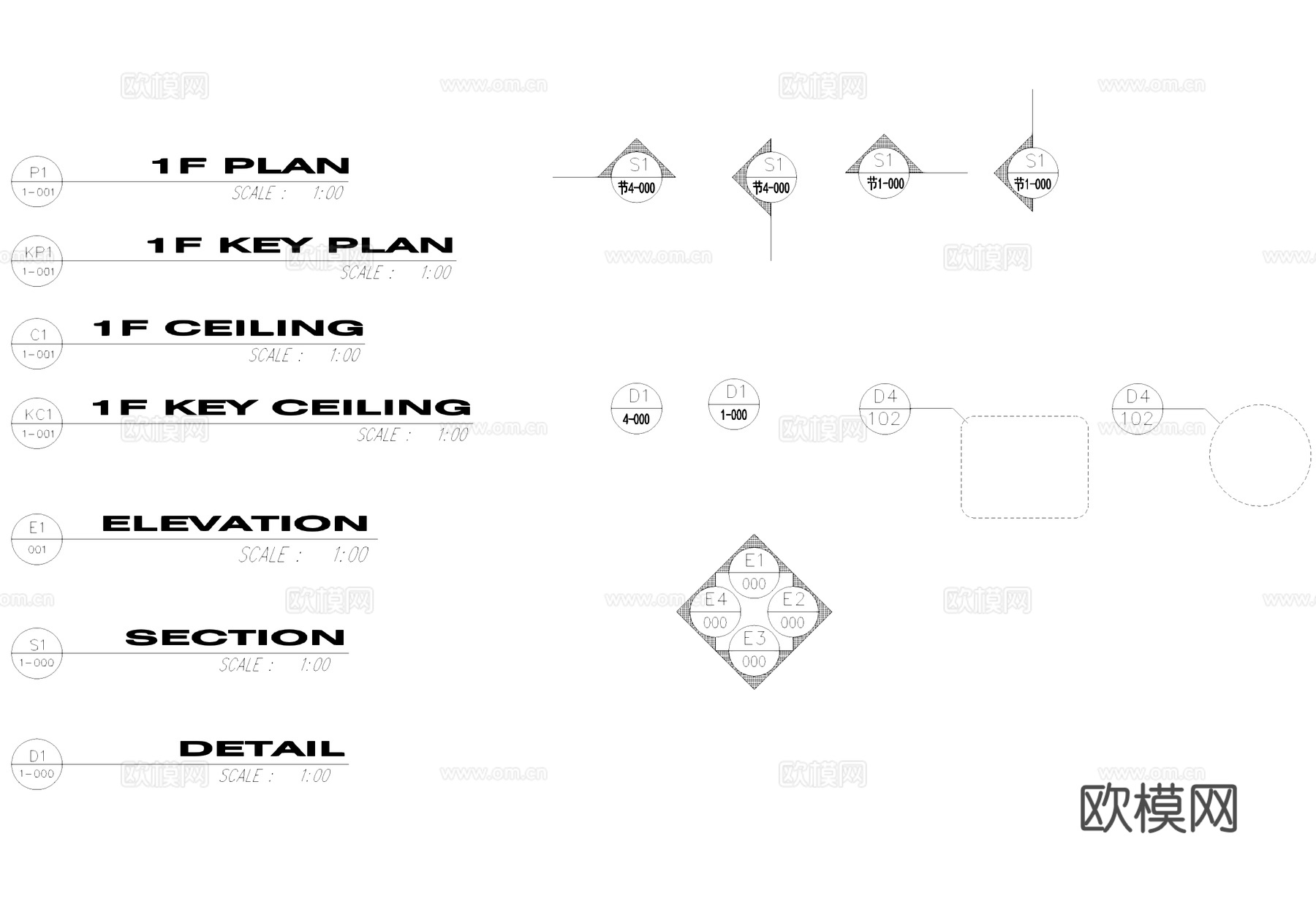符号图标索引图例图框制图规范CAD施工图cad施工图