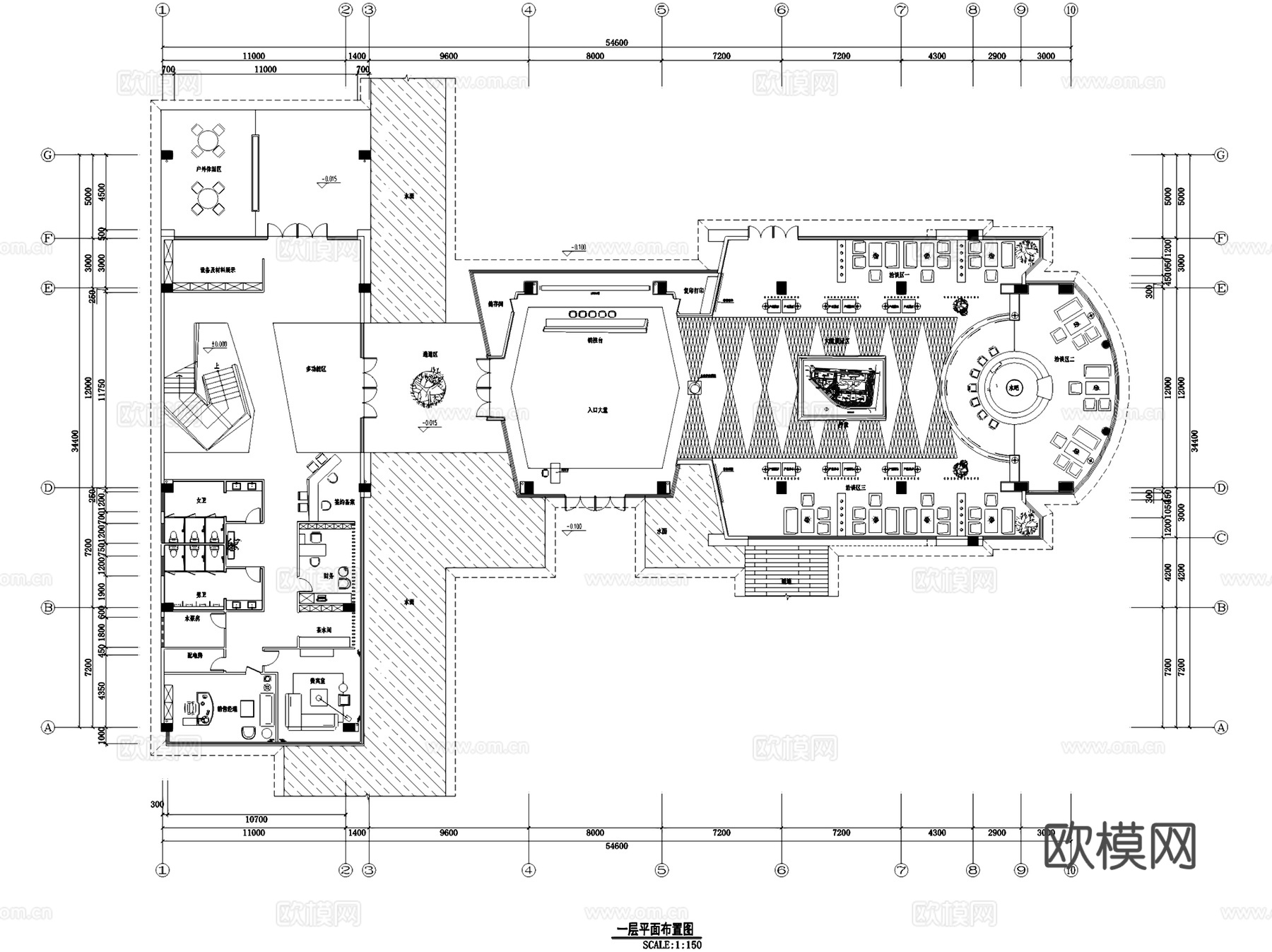 凯隆广场售楼部室内工装CAD施工图cad施工图