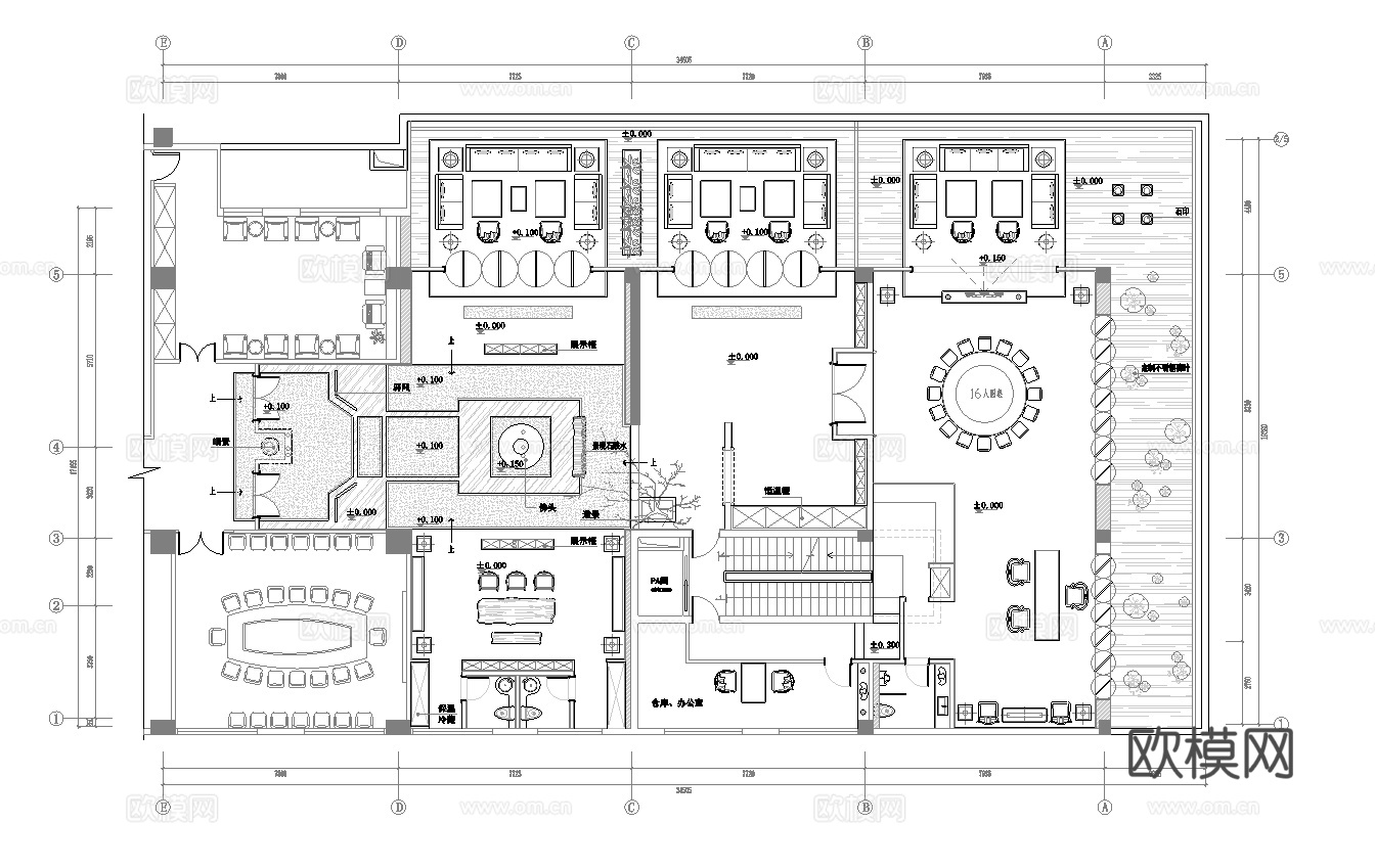 茶楼 茶馆  最新平面施工图合集cad施工图