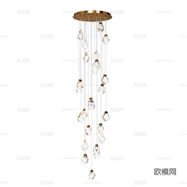 MODELUX 玻璃装饰吸顶灯3d模型下载（渲染图2）