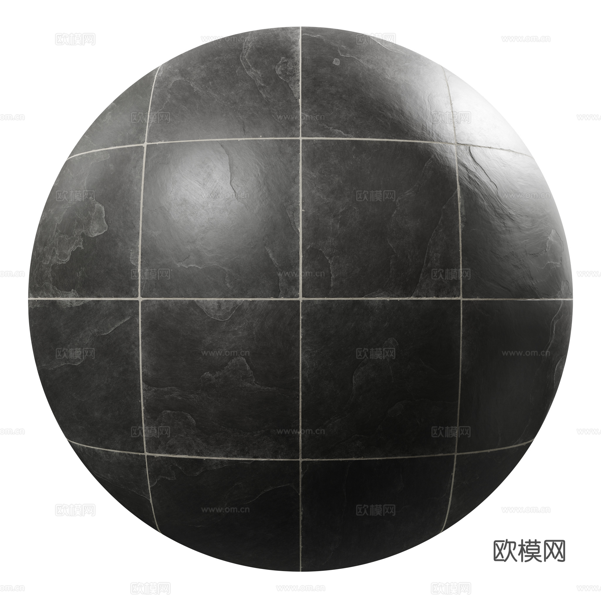 黑色方形板岩原色瓷砖纹理