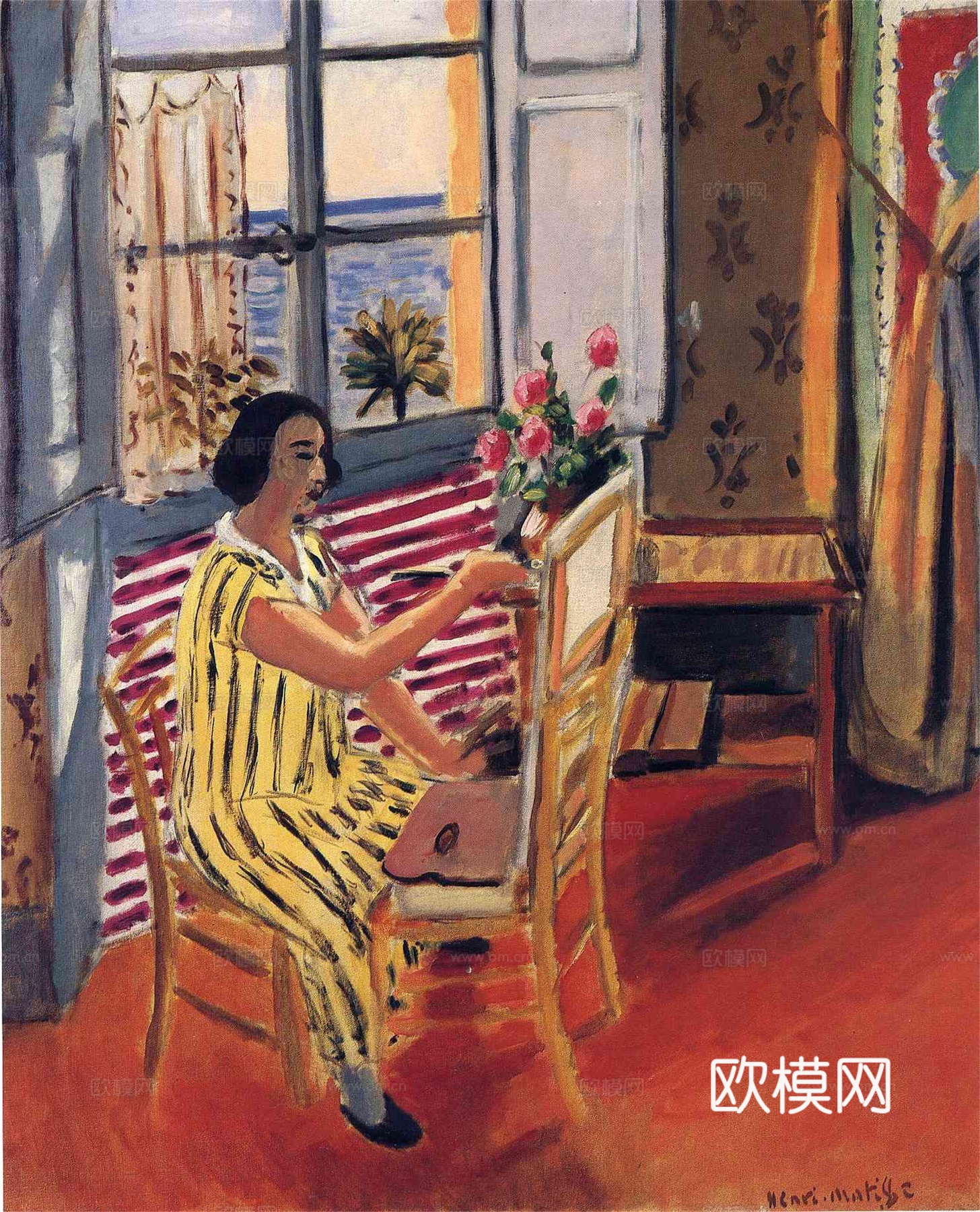马蒂斯野兽派绘画作品，现代世界经典名画，抽象画234 马蒂斯