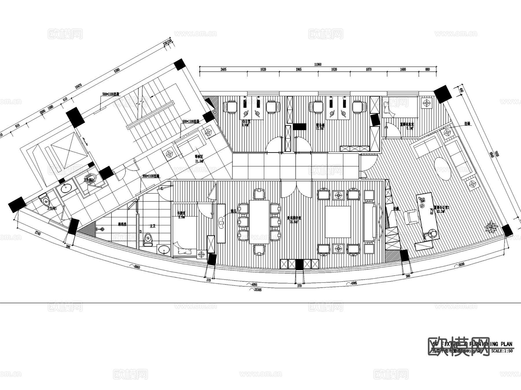 长乐中茂地产岱湖城营销中心售楼处办公楼室内工装CAD施工图cad施工图