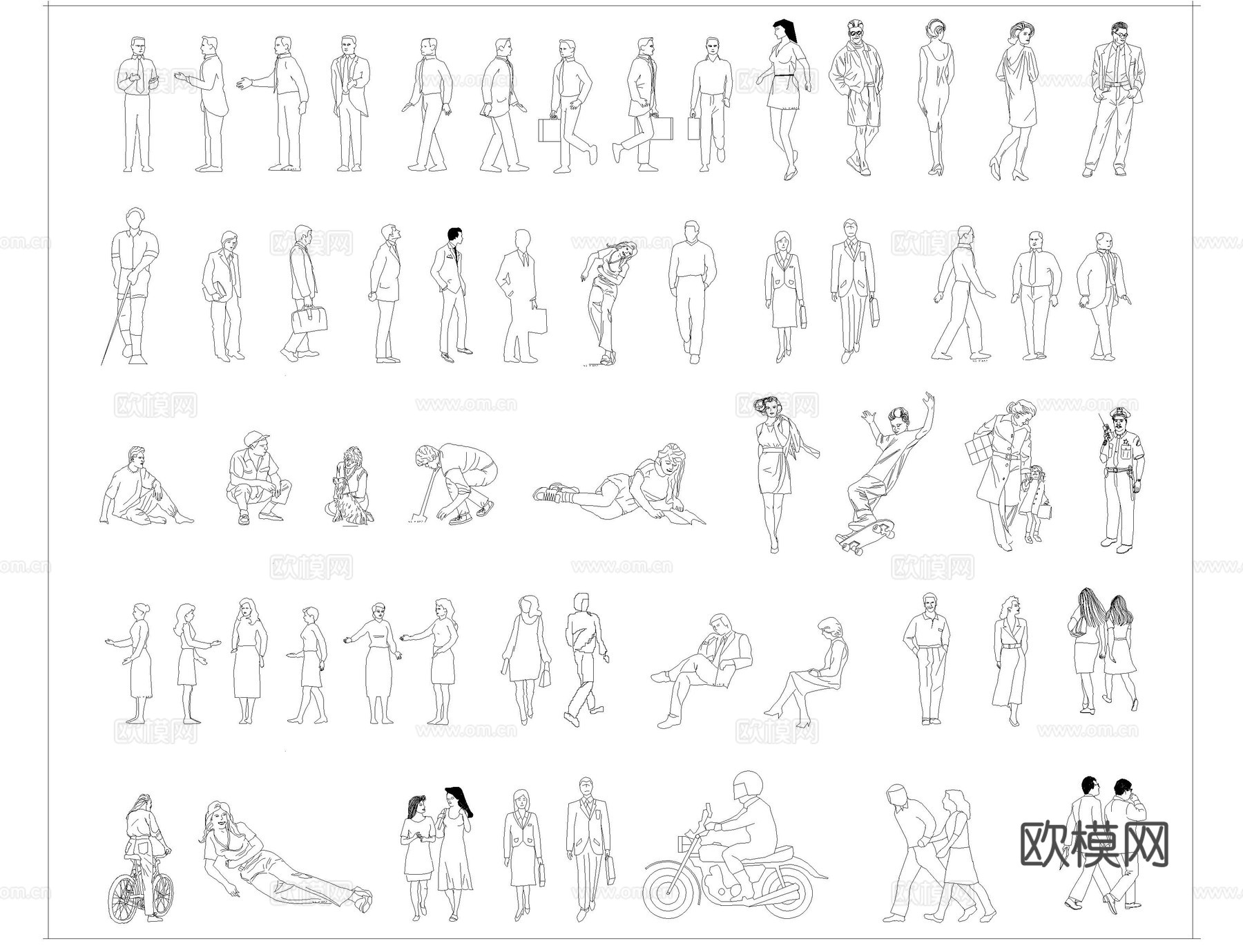 人物CAD图库cad施工图