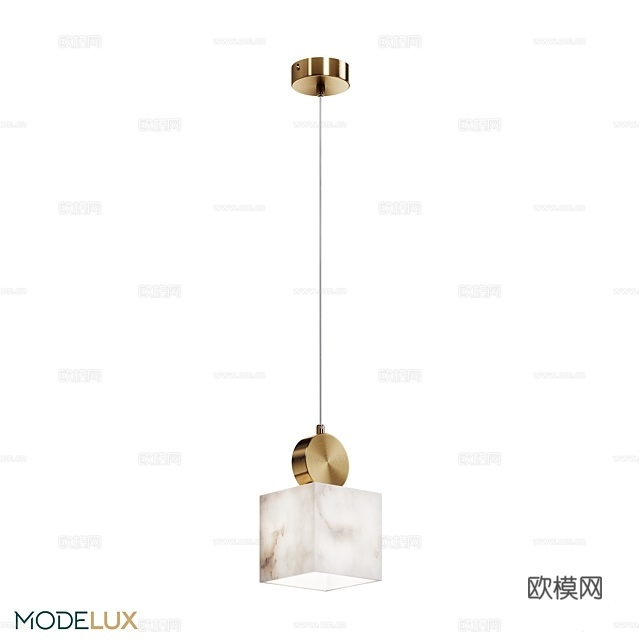 MODELUX 大理石方块吊灯3d模型下载（渲染图1）