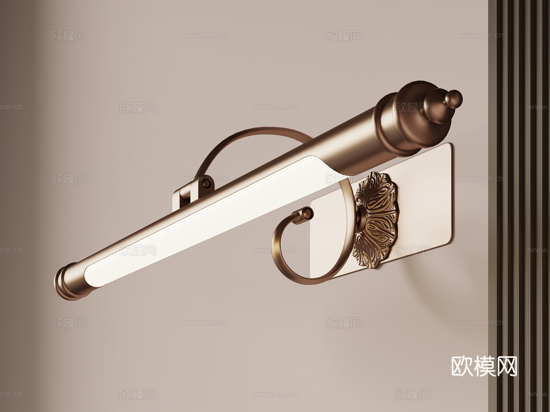 法式复古壁灯 长条壁灯su模型