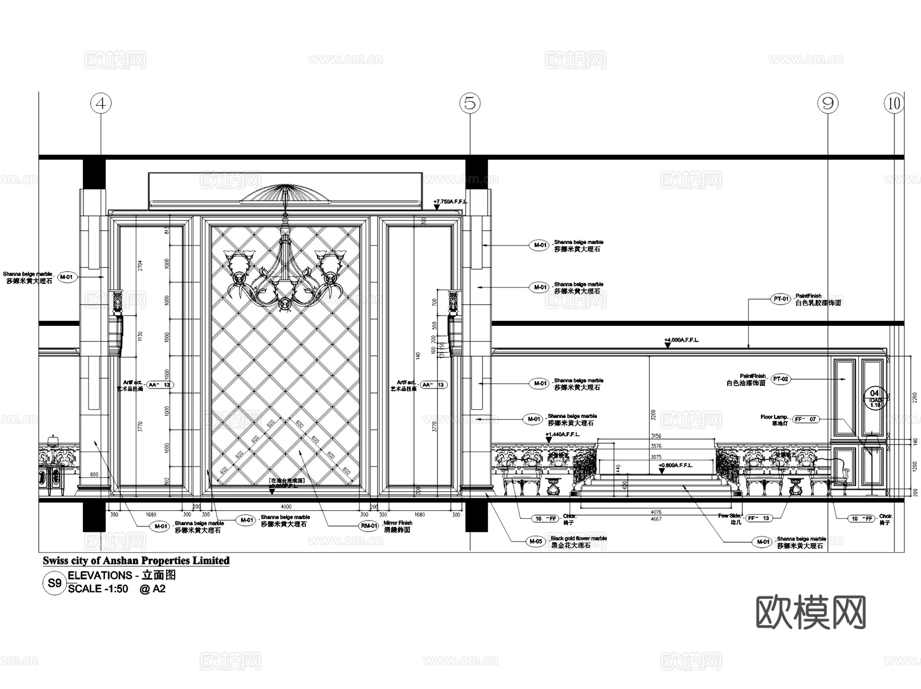 乐清市瑞城御园售楼处室内工装CAD施工图cad施工图