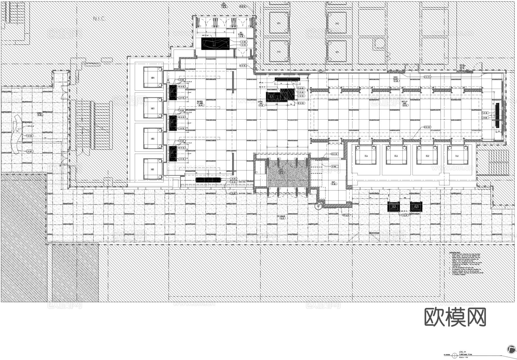 成都君悦大酒店一层大堂公区室内工装CAD施工图cad施工图