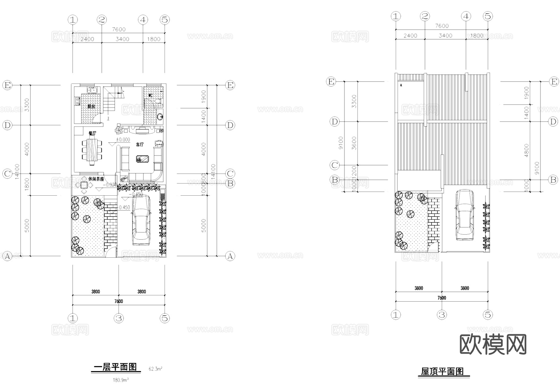 徽派三层别墅建筑CAD施工图cad施工图
