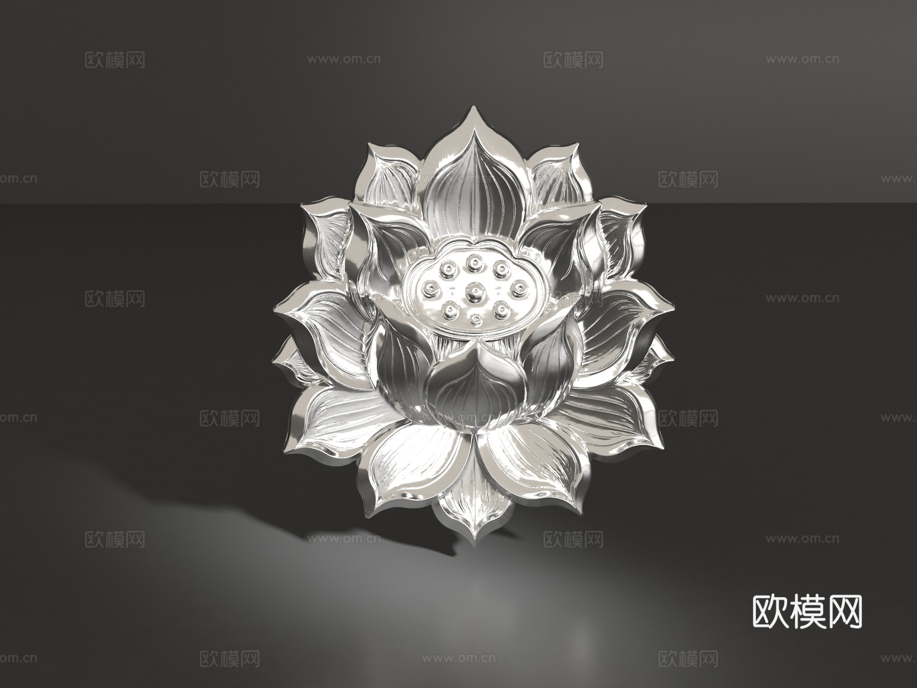 荷花胸针3d模型下载