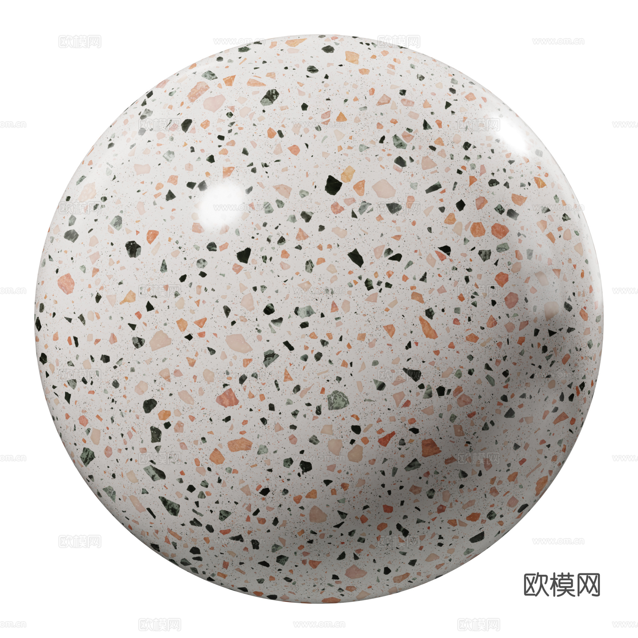 白色斑点日落水磨石纹理