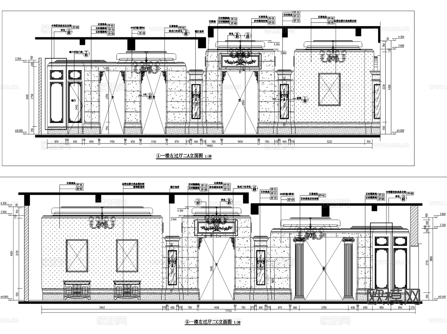 南通香溪美地售楼处会所室内工装CAD施工图整套cad施工图
