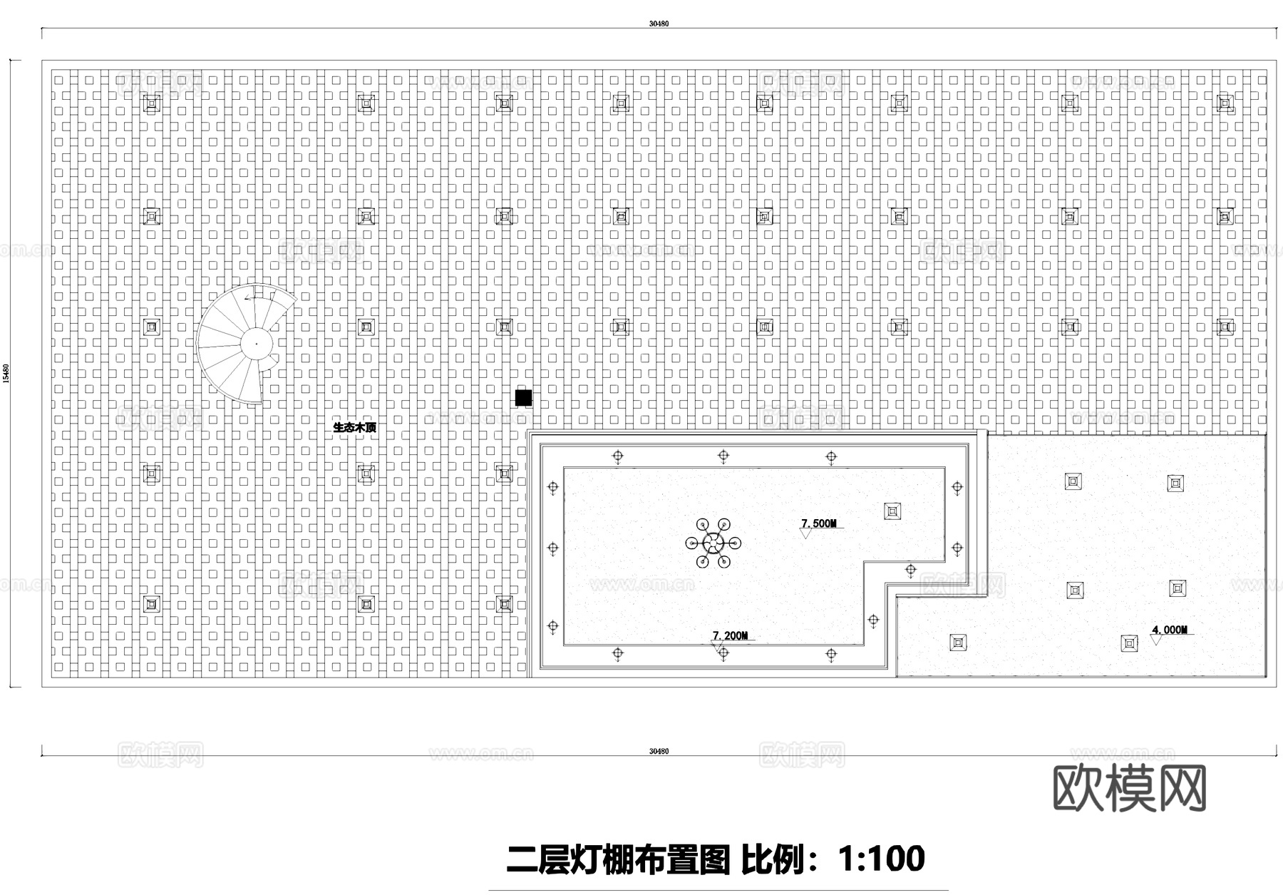 二层休闲书吧室内工装CAD施工图cad施工图