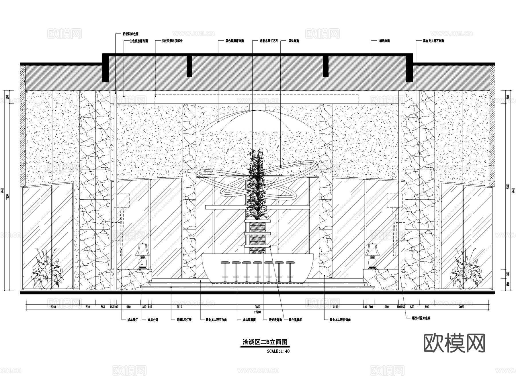 凯隆广场售楼部室内工装CAD施工图cad施工图