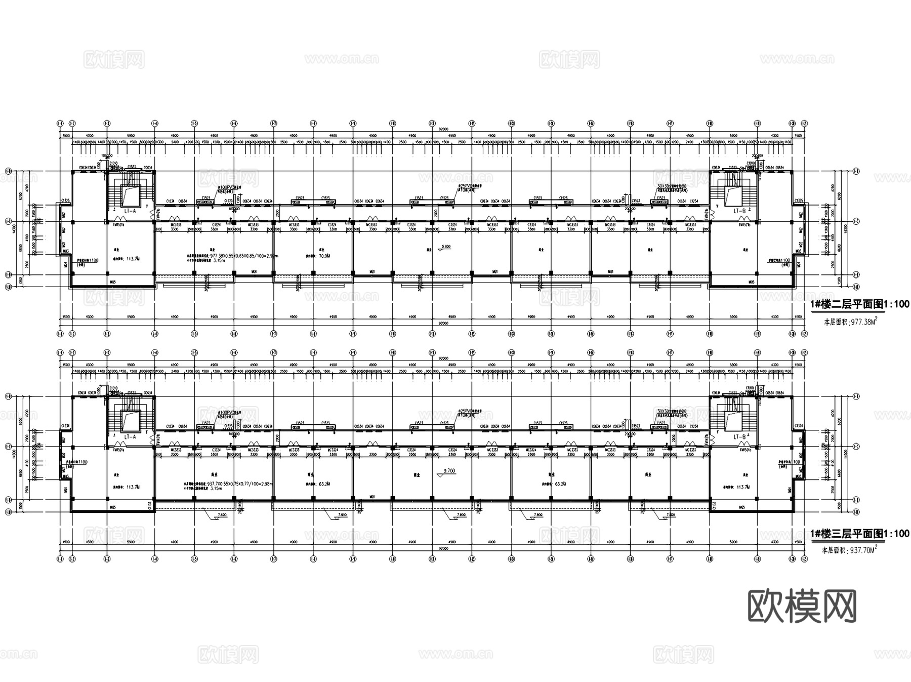 源丰紫庐营销中心售楼处临街底商建筑CAD施工图cad施工图