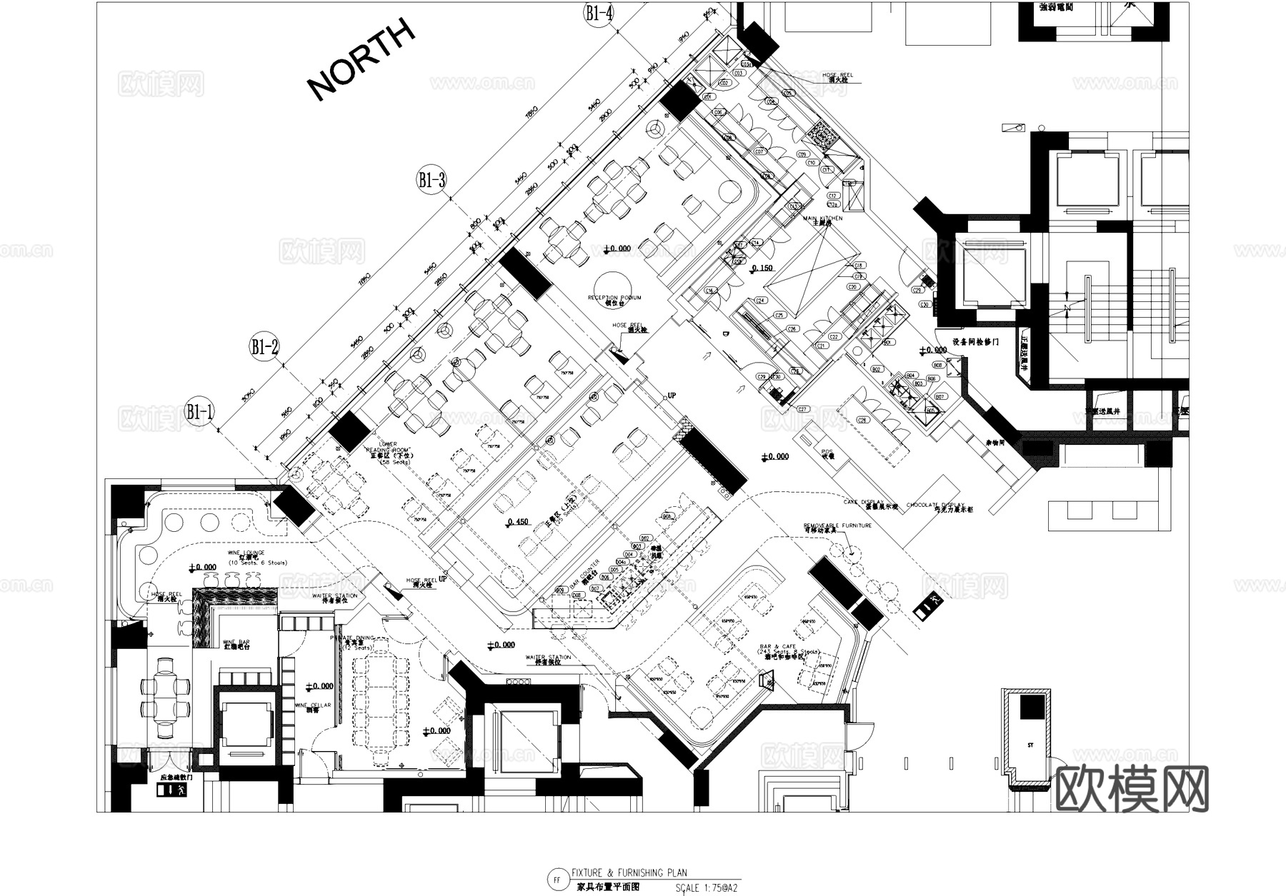 苏州诚品书店餐厅室内工装平面节点CAD施工图cad施工图