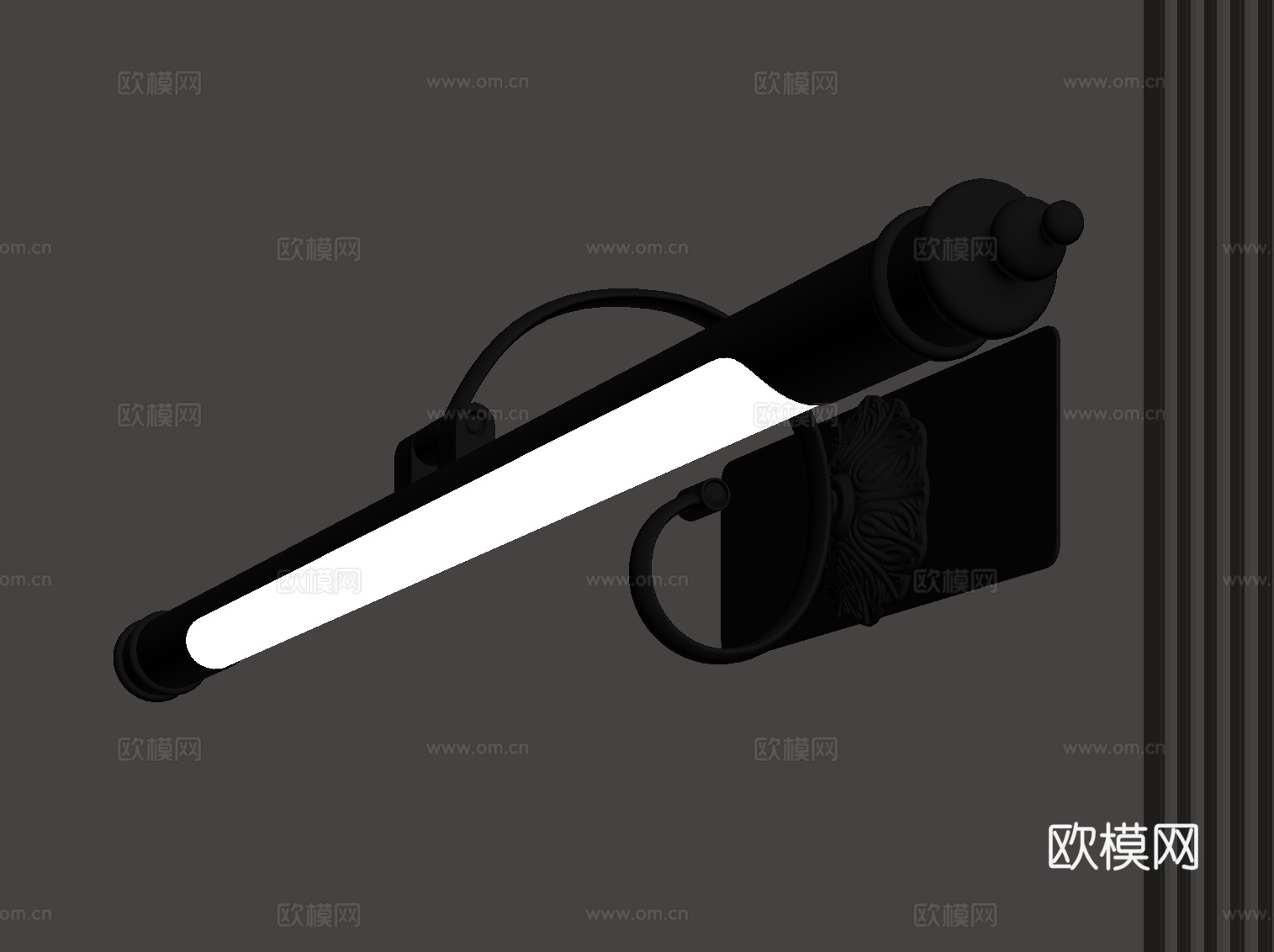 法式复古壁灯 长条壁灯su模型