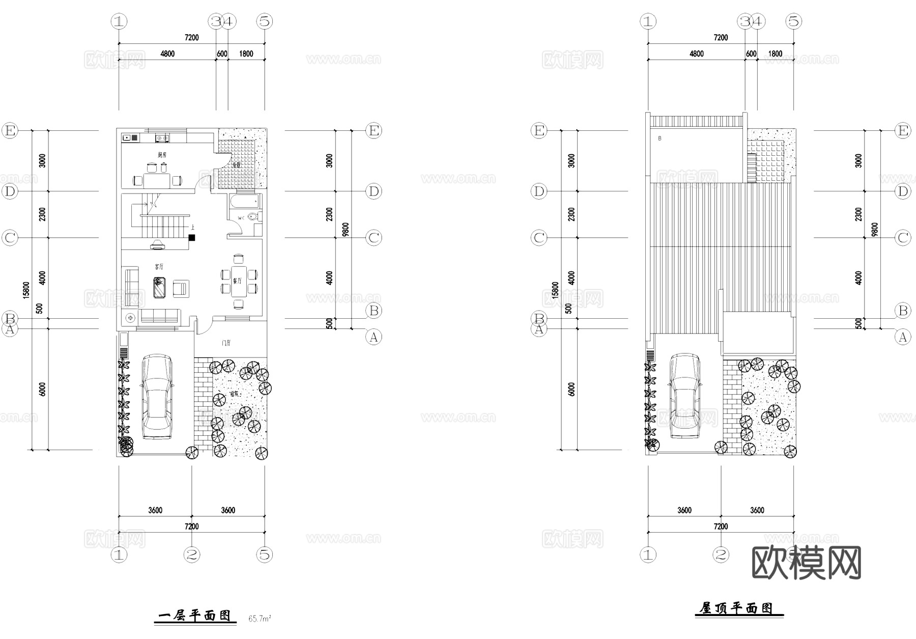 徽派三层别墅建筑CAD施工图cad施工图